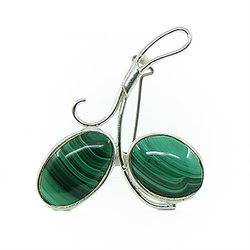 Брошь из малахита