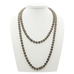 Бусы раухтопаз иск, круглые 8мм, длинные 120см