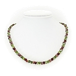 Бусы фианит "хризолит+гранат" темный, граненые, короткие 40см