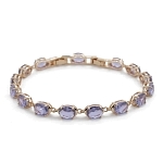 Александрит, браслет "Джейни", покрытие под золото, длина 17,5см