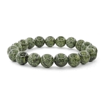 Змеевик (Серпентин) светлый 10мм, браслет "Классика" длина 17см