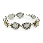 Султанит, браслет "Лаура", покрытие родий, 18см
