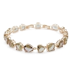 Султанит, браслет "Джейни", покрытие под золото, длина 17.5см