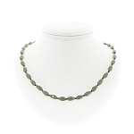 Султанит, капли гранёные 6x11мм "Диона" бусы с узелками, длиной 48см