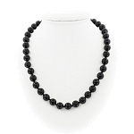 Агат черный полосатый , круглые 10мм, бусы длиной 45см