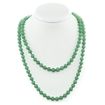 Авантюрин зеленый, круглые 8мм, длинные 116см