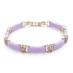 Браслет "Лилу" из фиолетовой керамики с Султанитом покрытие под золото, 20см