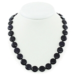 Бусы авантюрин синий "Звездное небо", плоские круглые 14 мм, короткие 50см