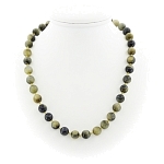 Бусы из тигрового глаза, круглые бусины 10мм, короткие 50см