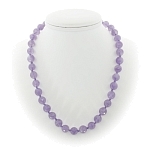 Аметист, круглые гранёные бусины 10 мм, "Сирень" бусы длиной 47см