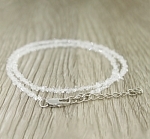 Алмаз херкимерский кристаллы 3 мм, "Герда", бусы 40...45см