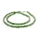 Нефрит (Россия) тёмно-зелёный кубики гранёные 3.5мм, "Окта" бусы 47см