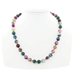 Бусы агат самоцветы, круглые 10мм, короткие 47см