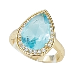 Кольцо "Стефания" фианит "голубой топаз" размер 18
