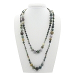 Бусы яшма зеленая 6..14мм, бусы "Равновесие" 130см