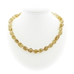 Цитрин натуральный крупная галька граненая 12-14мм 45см