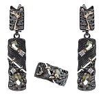 Комплект "Шарлота" султанит покрытие под бронзу, размеры кольца: 20