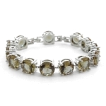 Султанит, браслет "Католина", покрытие родий, длина 16,5см
