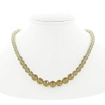 Султанит граненый, разноразмерные круглые бусины 6...10мм, бусы длиной 48см 