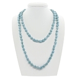 Бусы туркенит (имитация бирюзы), галтовка, длинные 120см