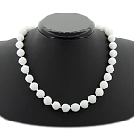 Агат белый (кальцит), круглые граненые 12мм, "Шарм" бусы длиной 50см