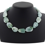 Бусы из ангелита, плоские хаотичные 19х30мм, длина 46см