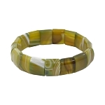 Браслет "Ириска" агат бежево-зеленый