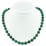 Бусы малахит (имитация), круглые 10мм, короткие 45см