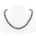 Гематит, круглые бусины 10мм, бусы длиной 48см 