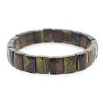 Тигровый, соколиный и бычий глаз 12мм, браслет "Квадро" 19см