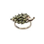 Кольцо "Ёжик" фианит "берилл" размер 17