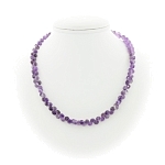 Аметист (Бразилия), 6мм капли гранёные, "Капель" бусы 47см