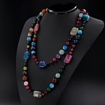 Агат "Вены дракона" самоцветы, плоские прямоугольные бусины 18x25мм, бусы "Гармония" длиной 126см