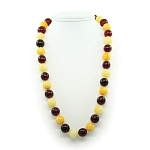 Бусы янтарь mix круглый имитация 14мм, средние 60см *