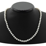 Бусы жемчуг белый, круглый 7мм, короткие 48см