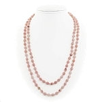 Коралл розовый натуральный, "Ракушка", 8,5х5,5мм, бусы 116см