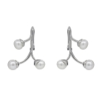 Серьги жемчуг белый 7мм "Жемчужинка-веточки" 
