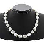 Бусы жемчуг белый "Барокко-4" , короткие 46см