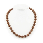 Авантюрин коричневый, круглые граненые 12мм, "Шарм" бусы длиной 53см