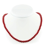 Бусы коралл красный (имитация), круглые 6мм, короткие 46см