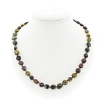 Тигровый, бычий и соколиный глаз галтовка, бусы длиной 50см