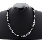 Волосатик (рутиловый кварц), круглые граненые бусины 7мм, "Текта" бусы длиной 50см